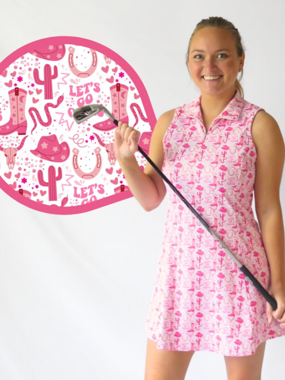 Pink Let's Go Girls Cowgirl Golf or Tennis Dress with Matching Shorts